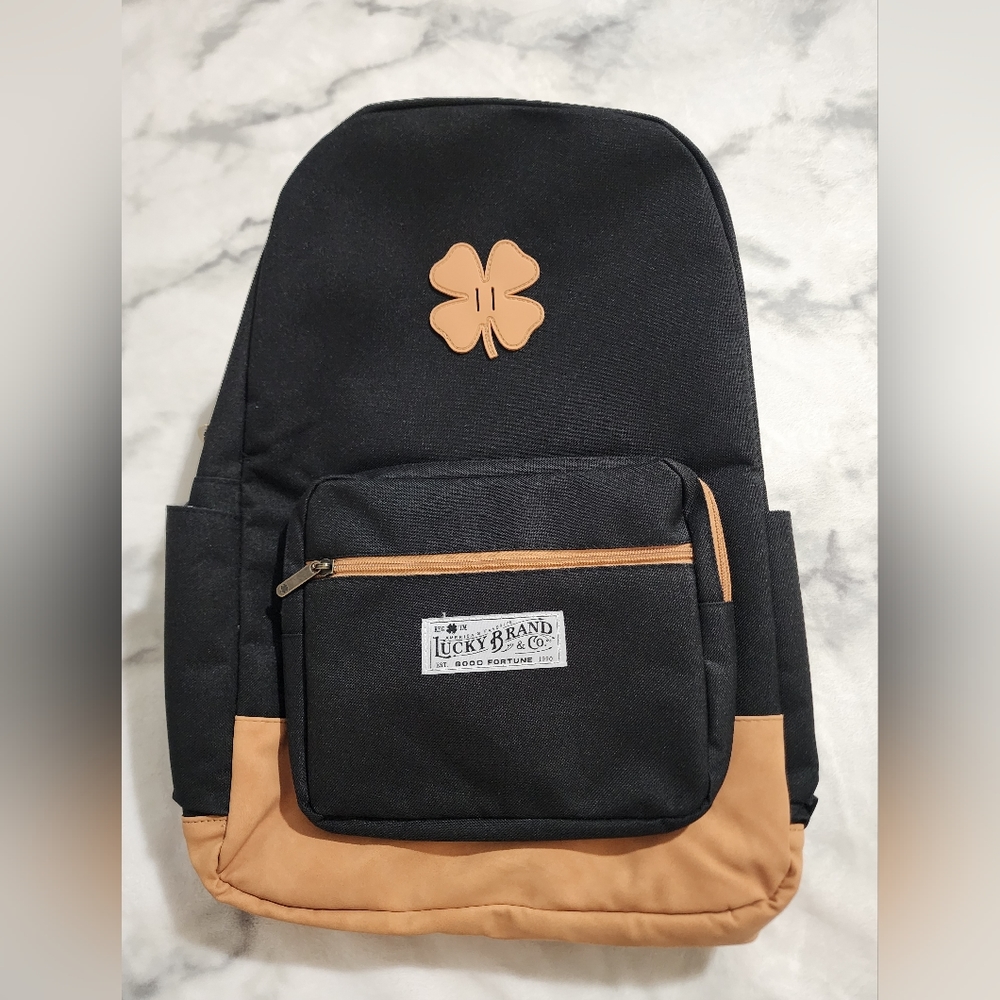 Lucky Brand Black Canvas Backpack New NWT